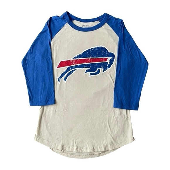 Majestic Tops - Buffalo Bills Josh Allen 3/4 Sleeve Baseball Style Shirt- Size Small